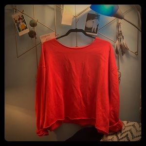 solid red wild fable crop sweatshirt